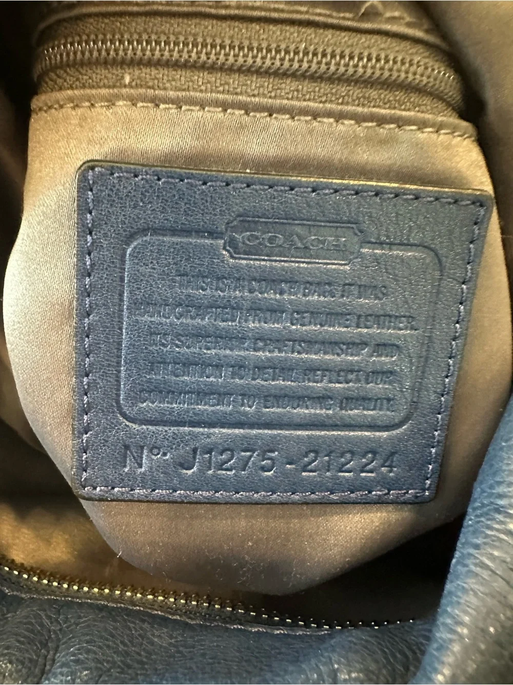 Coach#341 Madison Isabelle Blue Pebbled Leather Shoulder/ crossbody